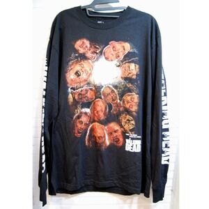 The Walking Dead AOP long-sleeve t-shirt NWOT Large Sleeve logo Black tee